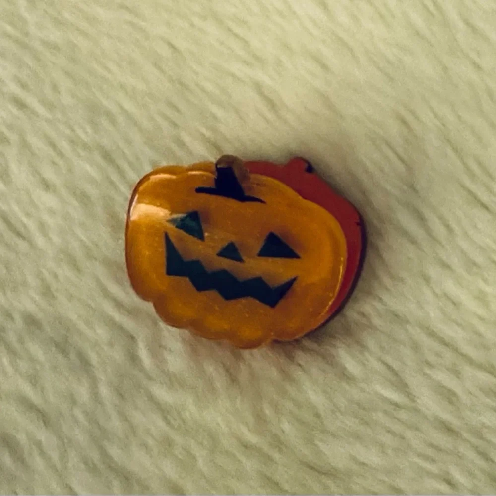 Mini hair clip, Orange Pumpkin